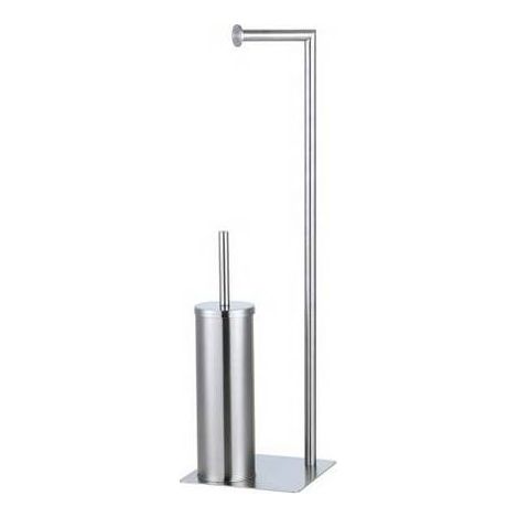 PIED DE BROCHETTE À BALAI À BASE RECTANGULAIRE Dimensions : acier satiné chromé