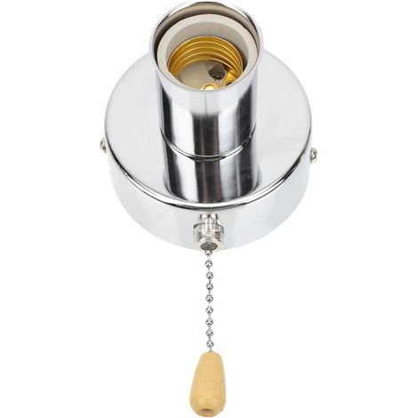 Douille Lampe à Tirette 8X8 CM en Acier Inoxydable, Accessoire pour Plafonnier et Applique Murale, Compatible Câble Interrupteur pour Chambre et Salon (1/5)