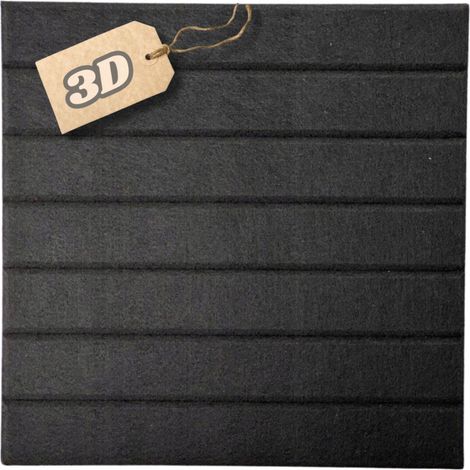 Paneles de fieltro para pared, reposacabezas cuadrado 3D, autoadhesivos, acústicos, suaves, nuevo diseño, negro HB 08 (1/5)