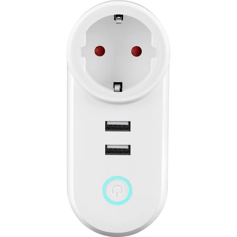 Prise intelligente monobloc 16A, prise Wi-Fi intelligente, télécommande programmable, réseau USB pour la maison et le bureau, seulement 2,4 GHz-1257cm (1/5)