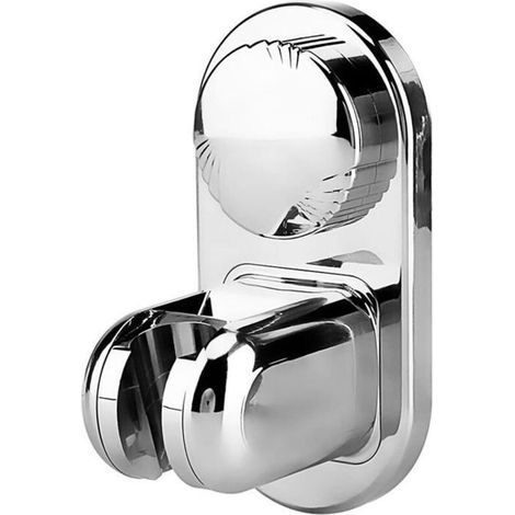 Support de pommeau de douche réglable – Ventouse en silicone – ABS chromé – Réutilisable (1/4)