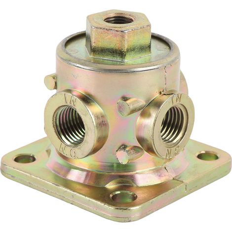 Ortviai Robinet 3 voies en métal 90554615PTP pour remorques semi-remorques – 1/8" et 1/4" NPT, haute pression