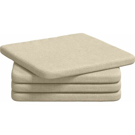 Sitzkissen 4 pcs Creme 40 x 40 x 3 cm Stoff vidaXL