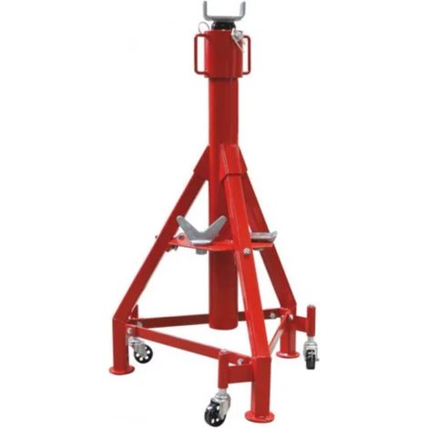 Drakkar Equipement – Chandelle haute à goupille 12 tonnes – Hauteur min 1295 mm, max 1905 mm – 3 roues pour mobilité rapide – Pour chantiers humides (1/2)