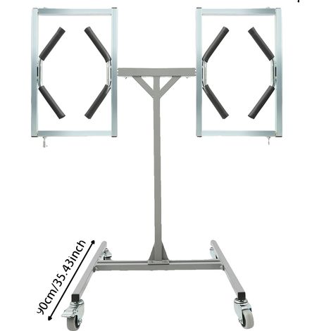 Soporte para reparación de ruedas, diseño móvil, soporte giratorio de 360°, color blanco. (1/2)
