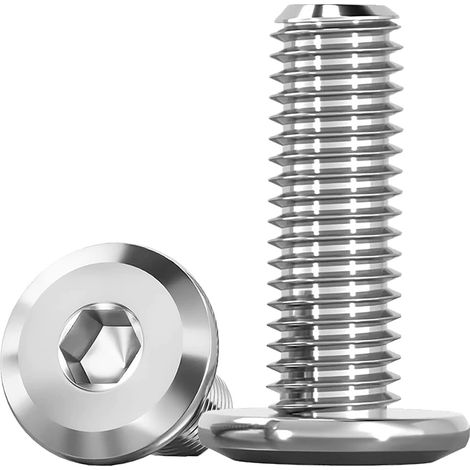 Vis à tête plate Inox A2 (INBUS) - M5 x 20 mm - Lot de 20 pièces - Vis à empreinte hexagonale - Pour Meubles, Métal, Bois, Extérieur (1/5)