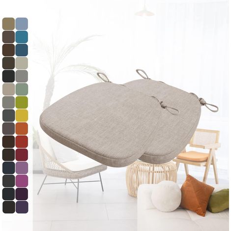 Lot 2 coussins chaise lavables antidérapants 40x38cm brides cuisine salle à manger (1/5)