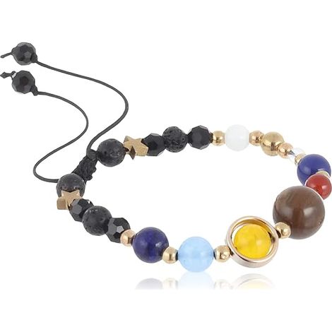 Bracelet Système Solaire, Univers, Galaxie, 9 Planètes, Bracelet pour Adolescentes