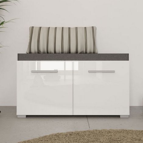 Garderobenschrank Cannole, ein Regal, 2 Türen, 2 Fächer, 79x35x45h cm Weiß (1/5)