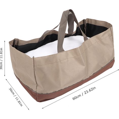 Bolsa de transporte de leña impermeable y resistente, fabricada en tela Oxford – Gran capacidad (60 x 30 x 30 cm) – Ideal para acampar y almacenar leña. (1/5)