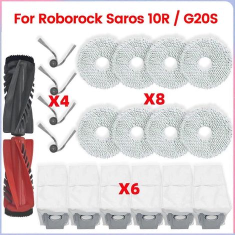 Ersatzteile für den Roborock Saros 10R / G20S Ultra Staubsauger: Hauptwalze, Seitenbürste, Reinigungstuch, Staubbeutel, Zubehör (1/5)