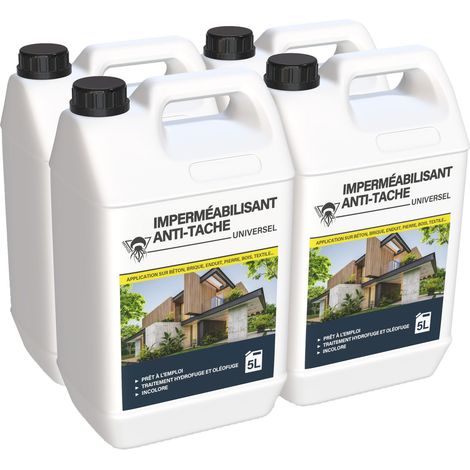 Méduze - 4 imperméabilisants et anti-tache universel pour matériaux de construction 5L - Produit 2 en 1 - Prêt à l’emploi - Incolore - Respirant - Professionnel (1/5)