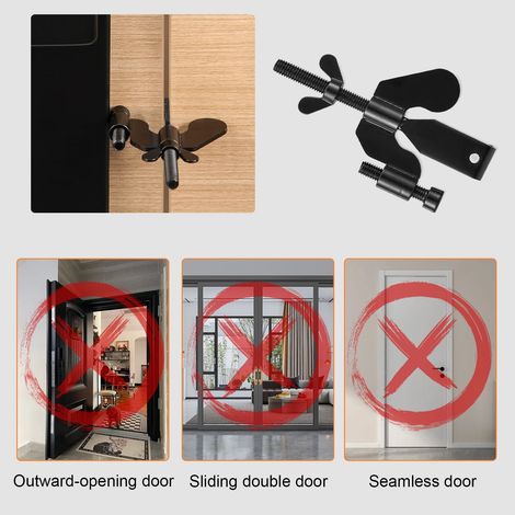 Lot de 2 verrous de porte portables réglables, verrous de sécurité robustes pour hôtels, adaptés aux voyages et à un usage familial. (1/4)