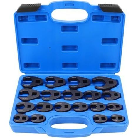 Juego de 19 llaves mixtas de 3/8" y 1/2", llaves de vaso métricas en acero al carbono de 8 a 32 mm, herramientas de carraca de extremo abierto para fijaciones (1/5)