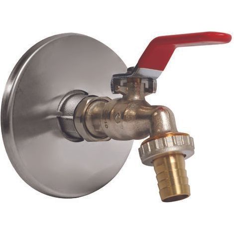 Somatherm For You – Robinet d'arrosage orientable à poignée plate 15/21-20/27 – Applique murale laiton chromé – Étanchéité avec joint torique EPDM – Installation rapide (1/2)