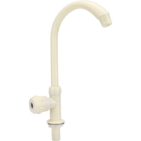 Robinet de Cuisine Rotatif Froid Simple en Plastique G1/2, Robinet d'Eau Vertical pour Évier (1/5)