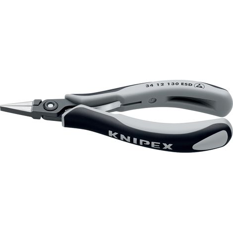 KNIPEX 34 12 130 ESD Pince de préhension de précision pour l’électronique ESD avec poignées multimatières brunie 130 mm