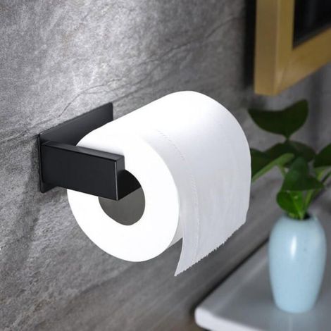 Devidoir Papier Toilette Acier Inoxydable Derouleur Papier Toilette Mural Original Sans Percage Noir Porte Papier Toilette Adhesif (1/4)