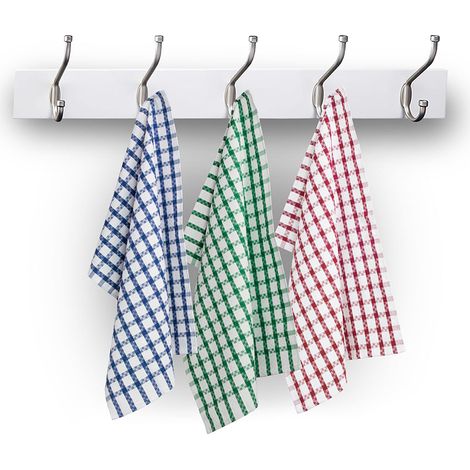 Set 6 Strofinaccio Asciugamano Cucina In Cotone Tinto Filo Modello Tiffany (1/4)