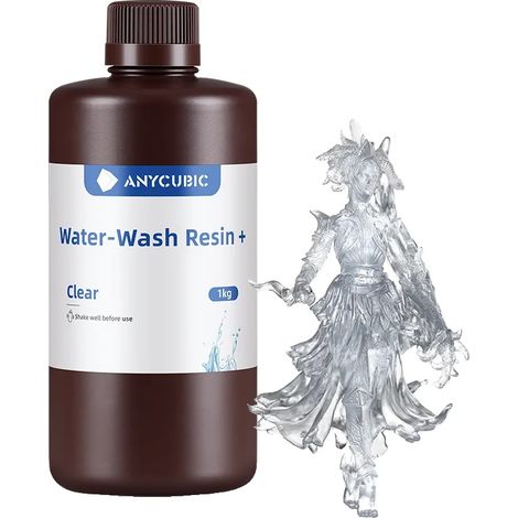 ANYCUBIC 3D-Druckharz, Klarwasserwäsche, Graues HD-UV-Harz (1/2)
