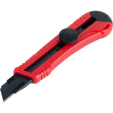 Couteau utilitaire en acier SK5 avec lame noire et bouton en ABS 100x18x0,5mm amio-04813 (1/5)