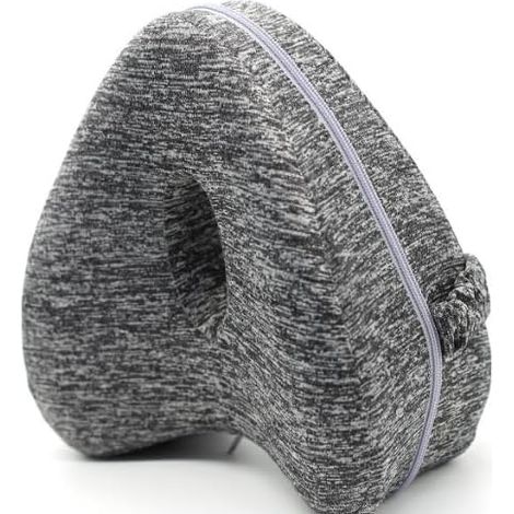 1 Oreiller Genou Mousse Mémoire Forme, Ergonomique Cœur, Tissu Respirant Lavable, Soulagement Douleurs Dos