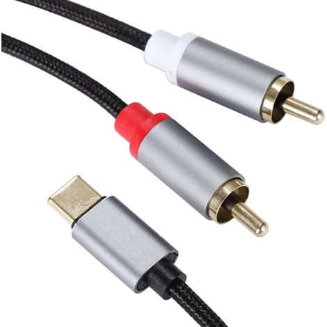 m USB-C-auf-Cinch-Audiokabel, Typ-C-Stecker auf 2 Cinch-Stecker, Splitterkabel für Telefon, Laptop, Tablet, Heimkino, DVD, Verstärker, Lautsprecher, Autoradio