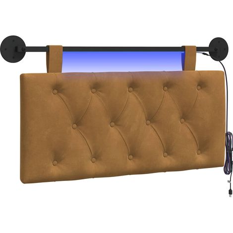 Maison Exclusive - Testiera sospesa Con luce LED Marrone Velluto (1/5)