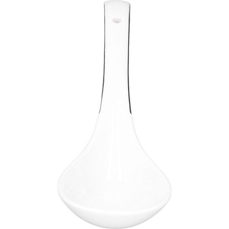 Grande Cuillère en Porcelaine Blanche à Long Manche pour Soupe et Céréales, Idéale pour Maison et Restaurant