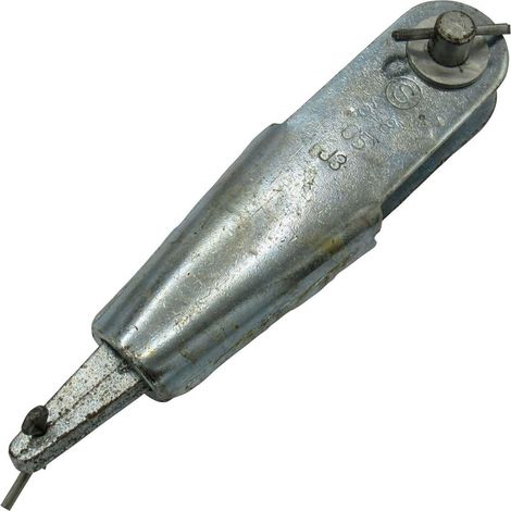 6MM-8MM Zinc Plated Rope Socket With Wedge And Pin - Termination Wire Jaw (1/5)