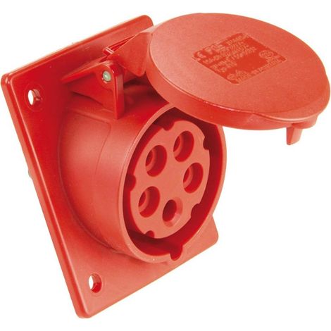 Presa angolare da pannello 32A 5P 400V /100x97/ rossa IP44 425-6f9