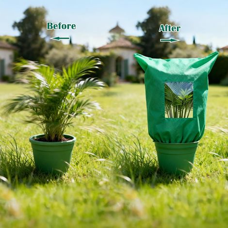 Nouvelle couverture hivernale amovible avec fenêtre d'inspection et fermeture éclair, housse de protection antigel épaisse pour arbres fruitiers et arbustes