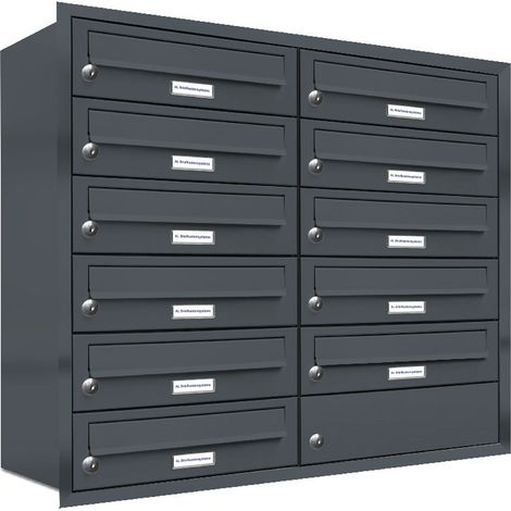 11er Briefkasten Anlage Unterputz Montage RAL 7016 Anthrazit (1/5)