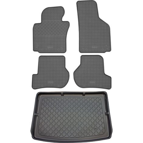 Set di tappetini in gomma per auto e tappetino per bagagliaio per Volkswagen Golf V 1K Plus Hatchback (5 porte) dal gennaio 2005 al 2009: tappetini per auto e tappetino per bagagliaio. (1/5)