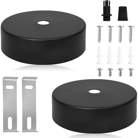 2 Pièces Auvent de Plafond, 80 x 30 mm Rosace Plafond Cache Fil pour Lustre Plafond avec Accessoire D’Installation, Lampe à Baldaquin pour Salon, Couloir, Jardin, Lustre de Cuisine (1/5)