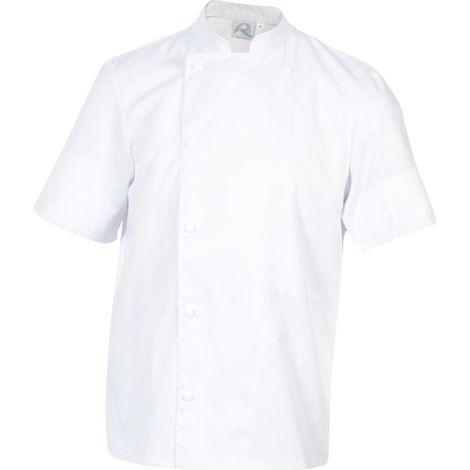 Veste de cuisine mixte manches courtes Robur Madras Blanc S.