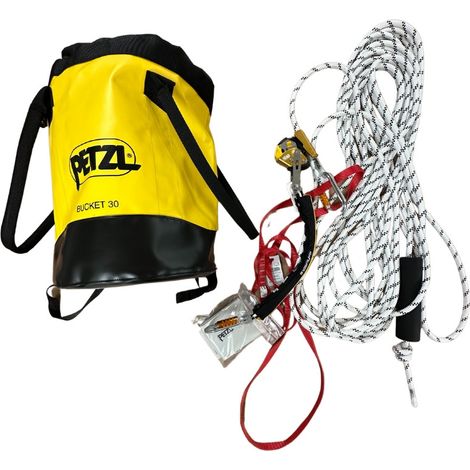 Petzl – Antichute mobile ASAP LOCK 20 m – Charge maximale 140 kg – Kit pré-assemblé avec mousquetons et corde 11 mm – Pour chantiers humides