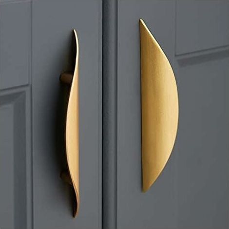 Möbelknöpfe und -griffe, 2 Stück, goldfarbene Möbelgriffe – goldfarbene Möbelgriffe aus Zinklegierung, 32 mm Lochabstand (1/5)