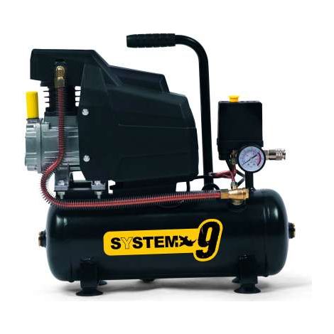 System+ Compressore con Serbatoio - Nero/Giallo - 9Lt (1/3)