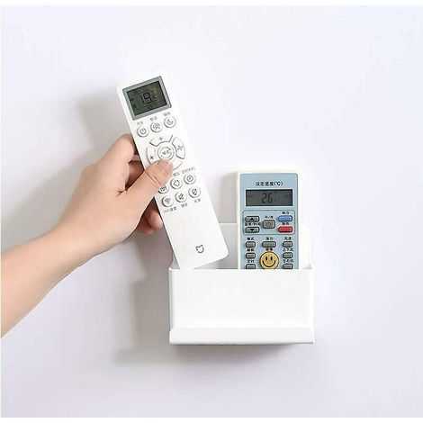 Wall Mount for TV Remote Control, Sticky Remote Control Storage Box Organizer, White (1/5)