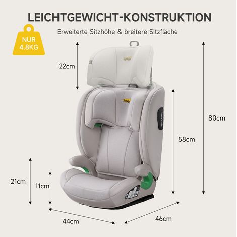 Siège auto enfant i-Size R129 100-150 cm, appuie-tête réglable 10 positions, beige OKMYHOME (1/5)