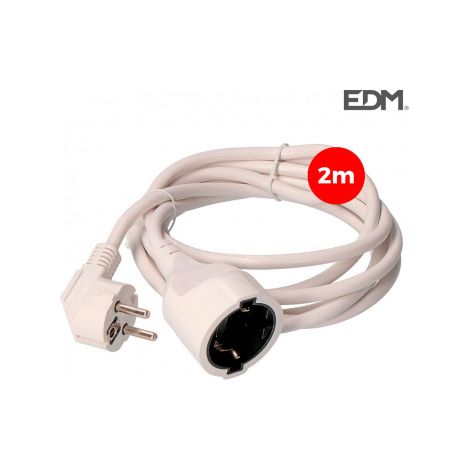 Prolongación manguera, 3x1.5, T/TL, 2m, blanca  EDM 23201