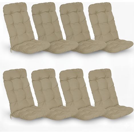 8er Set Hochlehner Auflagen Flair HL, 120x50x8cm, Natur