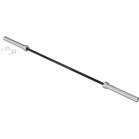 Barre d'haltères acier 180 cm Ø50 mm charge 200 kg avec 2 pinces pour disques Ø5 cm