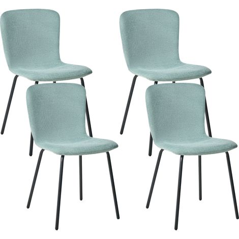 Conjunto de 2 sillas de comedor tapizado de tela respaldo redondo recortado beige claro Penny (1/5)