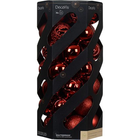 Boules De Noël Rouges, Boîte De 35 Unités