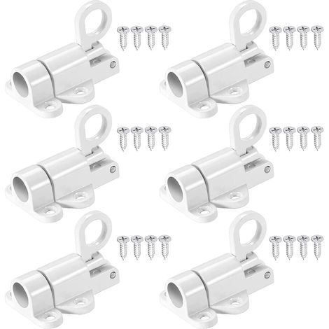 6 Pièces Loquet de Porte Automatique Verrou de Porte Verrouillage Fenêtre avec 24 Vis Verrous Automatiques de Sécurité pour Fenêtre Porte Sécurité Anneau