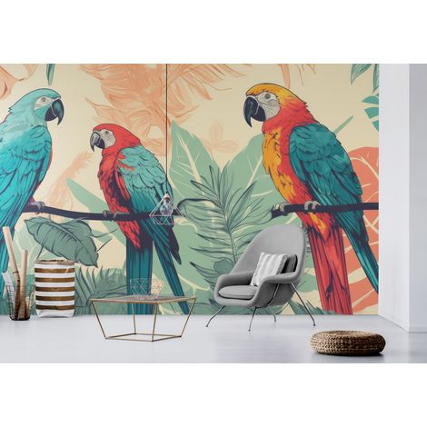 Papier Peint Animaux - Perroquets Exotiques - 150 x 250 cm (1/2)