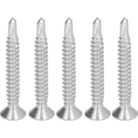 Vis 100 pièces tête fraisée inox 304 cruciforme, remplacement vis à bois 38mm M4.8-16, quincaillerie fixation robuste. (1/5)