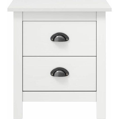 Maison Exclusive - Nachttisch Hill Weiß 46x35x49,5 cm Massivholz (1/5)